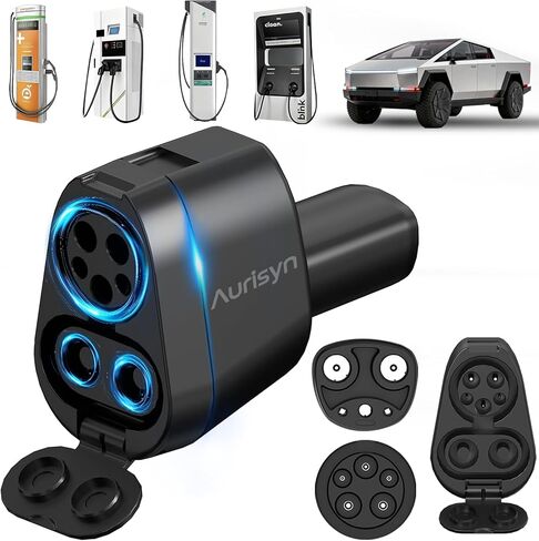 محول Aurisyn 2 في 1 CCS1 إلى Tesla & J1772 إلى NACS، شحن سريع 250 كيلو واط 500 فولت لطراز Tesla 3/Y/X/S/Cybertruck، متوافق مع محطات الشحن ChargePoint/EVgo/Electrify America، CCS & J1772 in Kuwait
