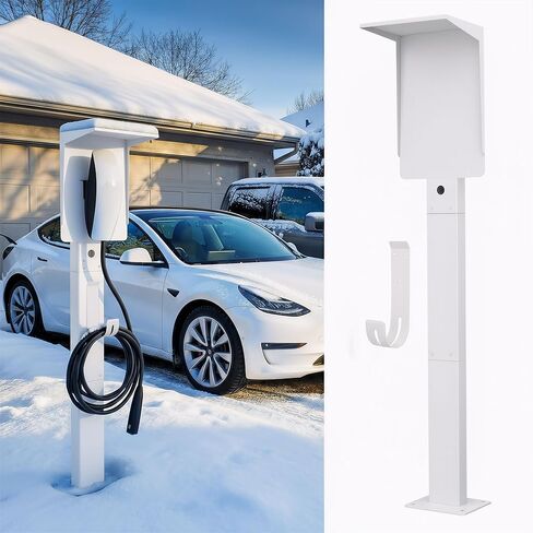 Outdoor EV Charger Pedestal for Tesla & J1772 Charger,Heavy Duty,Corrosion Resistant,Stable,Compact,Easy to Install,Standard Version in Saudi Arabia