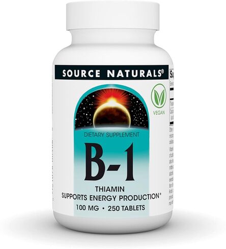 مصدر المواد الطبيعية فيتامين ب -1 الثيامين 100 ملغ يدعم إنتاج الطاقة - 250 قرص in Kuwait