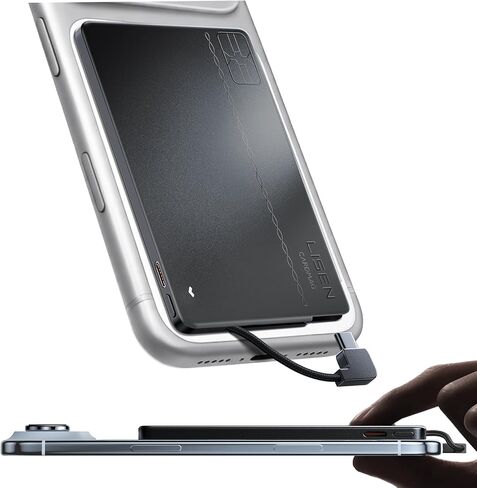 LISEN 0.2‘’ Charge Card Phone Charger，5000mAh Ultra Slim Power Bank Fast Charging，Credit Card Charger for iPhone 17/16/15 & Samsung in Kuwait