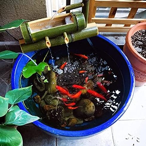 Bamboo Fountain Decoration Outdoor Bamboo Water Fountain Decoration, with Pump, Fish Tank Water Circulation, Indoor/Outdoor Zen Garden,Decoration,Landscaping Fountain Ornaments, Japanese Gar in Saudi Arabia