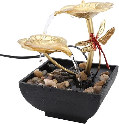 SUNGOOYUE Leaf Dragonfly USB Water Decoration Crafts with LED Lights for Living Room Desktop Fountain Ornaments in Saudi Arabia