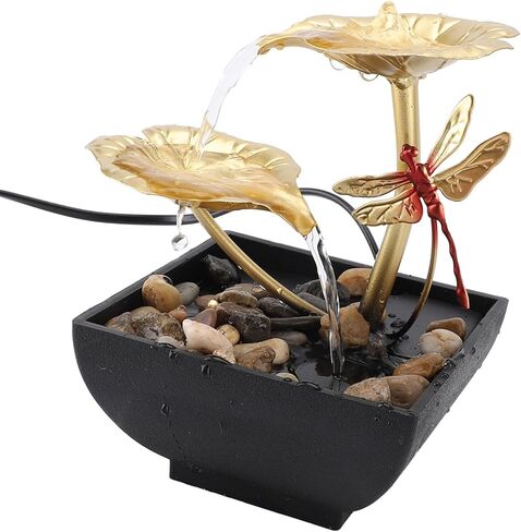 SUNGOOYUE Leaf Dragonfly USB Water Decoration Crafts with LED Lights for Living Room Desktop Fountain Ornaments in Saudi Arabia