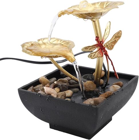SUNGOOYUE Leaf Dragonfly USB Water Decoration Crafts with LED Lights for Living Room Desktop Fountain Ornaments in Saudi Arabia
