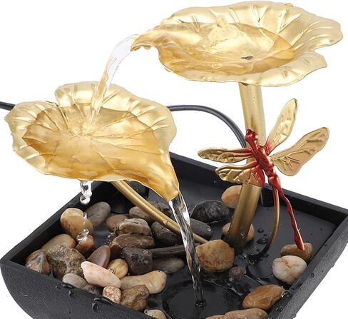 SUNGOOYUE Leaf Dragonfly USB Water Decoration Crafts with LED Lights for Living Room Desktop Fountain Ornaments in Saudi Arabia