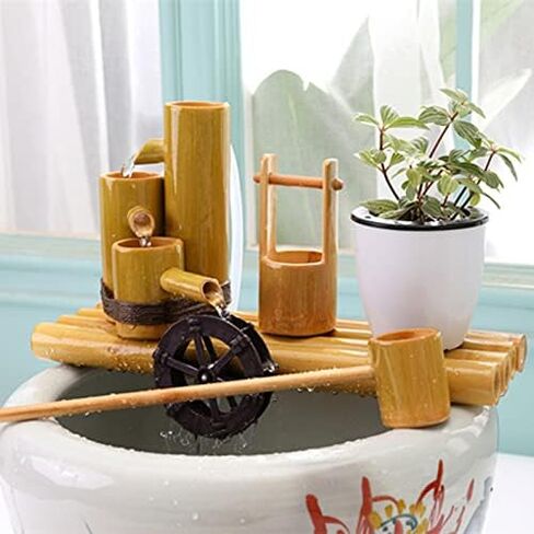 Bamboo Fountain Decoration Water Feature Fountain, Bamboo Fountain, for Garden Home Decoration Waterfall Outdoor Garden Water Feature Decoration in Saudi Arabia