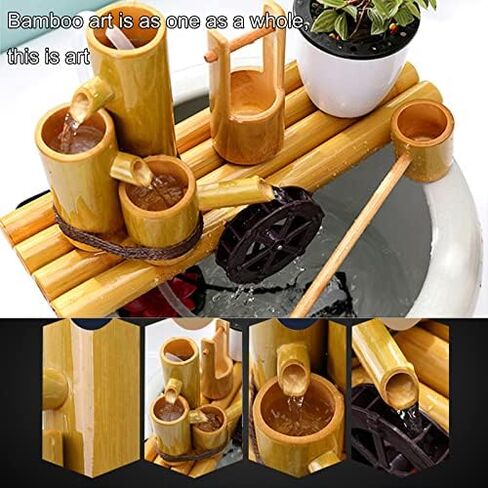 Bamboo Fountain Decoration Water Feature Fountain, Bamboo Fountain, for Garden Home Decoration Waterfall Outdoor Garden Water Feature Decoration in Saudi Arabia