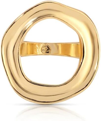 Ettika Open Circle Ring. Gold Rings, Statement Ring in 18k Gold Plated for Women. Jewelry, Birthday Gifts. Size 8 in Saudi Arabia