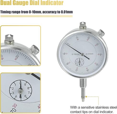 X AUTOHAUX 1 Set Fuel Pump Injection Timing Set Up Tool W/Dial Indicator for VE Style Fuel Pumps 0927554011 Diesel Fuel Injector Pump Timing Indicator Tool Dual Gauge Indicator for Toyota in Saudi Arabia