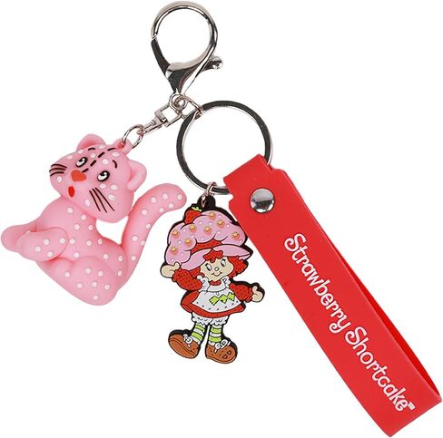 مجموعة سلسلة مفاتيح Concept One Strawberry Shortcake & Custard، حلية شخصية ثلاثية الأبعاد للحقائب وحقائب الظهر، وردي وأحمر in Saudi Arabia