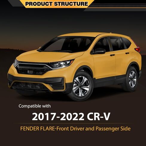 حاجز أمامي بفتحة العجلة للسائق وجانب الراكب، زوج واحد متوافق مع Honda CRV 2017-2022 74115TLAA02، 74165TLAA02 أسود in Kuwait