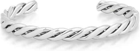 COBI Minimalist Stainless Steel Bracelet, Polished Chunky Open Bangle,Twisted Rope Cuff Bracelet, Durable Hypoallergenic Stackable Jewelry in Saudi Arabia
