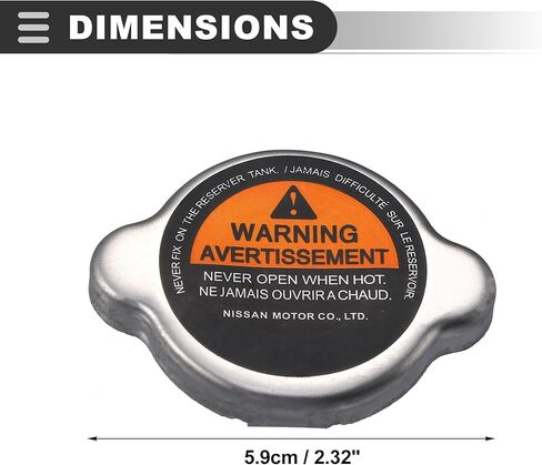 Motoforti Engine Coolant Reservoir Cap, for Nissan, 21430-C992B, Stainless Steel, Silver Tone, 1 Pcs in Saudi Arabia