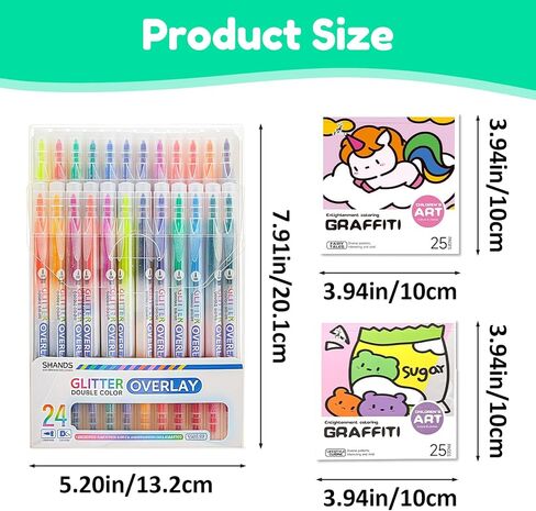 مجموعة من 24 قلم تحديد من Esoes لا تنزف من خلالها، أقلام تمييز باستيل ذات طرفين، أقلام تمييز ذات طرفين، إزميل ونصائح دقيقة للتلوين، والتسطير، والتمييز، وتدوين اليوميات في المدرسة والمكتب والمنزل in Kuwait