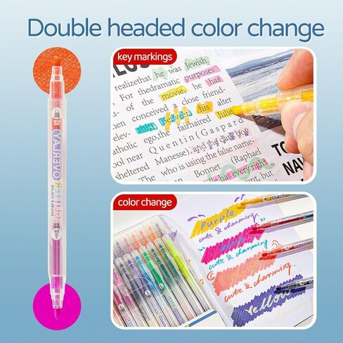 مجموعة من 24 قلم تحديد من Esoes لا تنزف من خلالها، أقلام تمييز باستيل ذات طرفين، أقلام تمييز ذات طرفين، إزميل ونصائح دقيقة للتلوين، والتسطير، والتمييز، وتدوين اليوميات في المدرسة والمكتب والمنزل in Kuwait