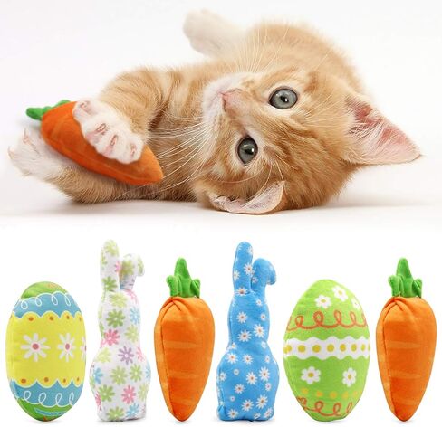 CiyvoLyeen 6 Pack Sushi Cat Toys with Catnip Sushi Roll Pillow Kitten Chew Bite Supplies Boredom Relief Fluffy Kitty Teeth Cleaning Chewing Cat Lovers Interactive Plush in Kuwait