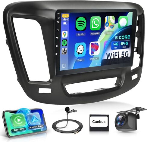 ستيريو سيارة أندرويد 4G+128G لسيارة Chrysler 200 200C 2015 2016 2017 مع DSP/Wireless Carplay/Android Auto، Sellrich 9 بوصة 1280 * 720 شاشة لمس داخلية وراديو بلوتوث 5.0 FM/RDS SWC كاميرا احتياطية in Kuwait