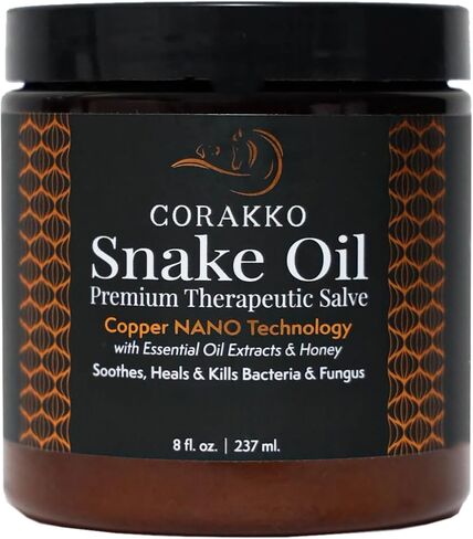 زيت ثعبان كوراكو - مرهم علاجي ممتاز - تقنية نانو النحاسية مع مستخلصات الزيوت العطرية والعسل - يعالج الجروح والخدوش والبقع الساخنة وتعفن المطر واللدغات والحوافر المتشققة وقروح الصيف - 8 أونصة in Kuwait