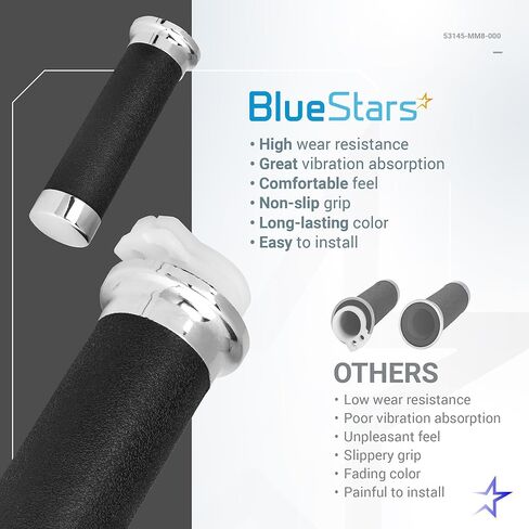 مقابض يد لمقود الدراجة النارية BlueStars 53145-MM8-000، استبدال أنبوب الخانق المزدوج 1 بوصة 25 مم - مناسب لسيارة Honda Shadow VT400 VT600 VT750 VT1100 VT1300 Magna Sabre (زوج يسار ويمين) in Kuwait