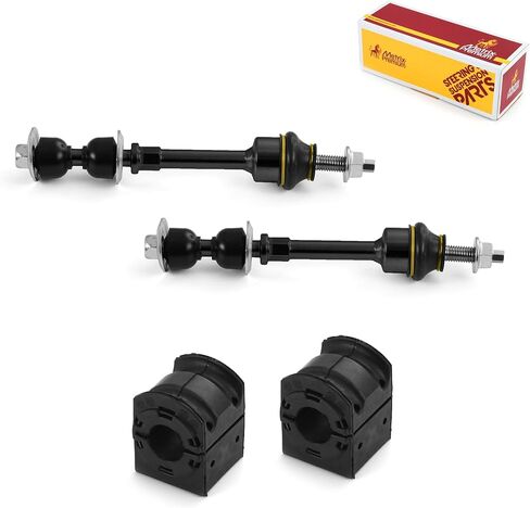 أجزاء هيكل Metrix Premium - 4 قطع L/R Front Sway Bar Stabilizer End Link ومجموعة جلبة قضيب التثبيت تناسب 05-08 Ford F-150 4WD، 08 F-150 AWD، 06-08 Lincoln Mark LT، K80338، K200331، صنع في أوروبا in Kuwait