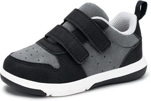 SKYWHEEL Toddler Boy Shoes Casual Sneakers with 2 Hook and Loop Wide Opening Easy On and Off Lightweight Soft Non-Slip Outsole Zero Drop Barefoot Shoes for Toddlers Running Walking School All Season in Saudi Arabia