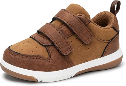 SKYWHEEL Toddler Boy Shoes Casual Sneakers with 2 Hook and Loop Wide Opening Easy On and Off Lightweight Soft Non-Slip Outsole Zero Drop Barefoot Shoes for Toddlers Running Walking School All Season in Saudi Arabia
