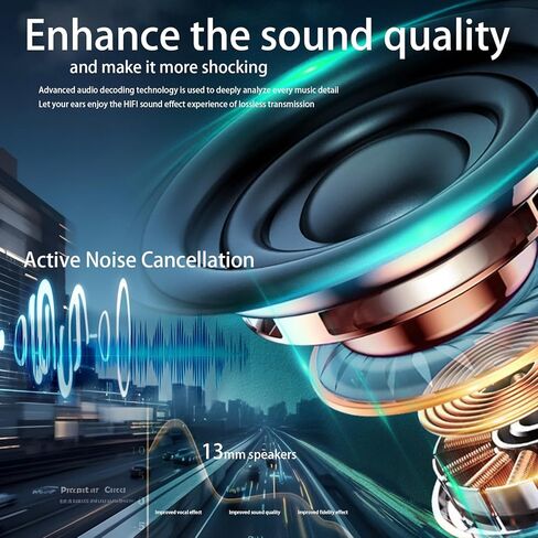 Wireless Earbuds with Active Noise Cancellation,40H Playtime,Bluetooth 5.3 Headphones,Hi-Fi Stereo Sound IPX7 Waterproof. in Saudi Arabia