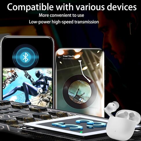 Wireless Earbuds with Active Noise Cancellation,40H Playtime,Bluetooth 5.3 Headphones,Hi-Fi Stereo Sound IPX7 Waterproof. in Saudi Arabia