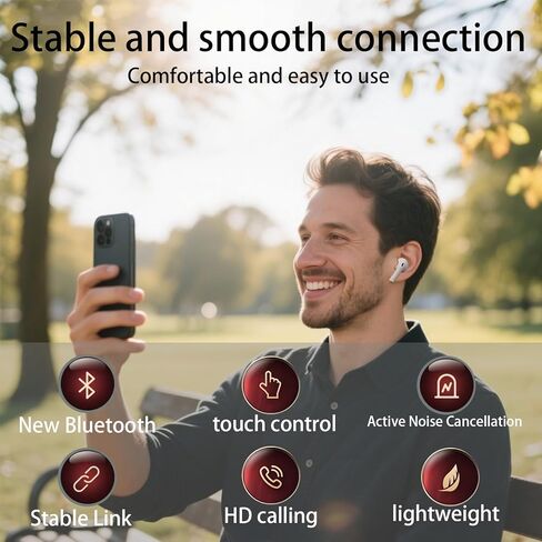 Wireless Earbuds with Active Noise Cancellation,40H Playtime,Bluetooth 5.3 Headphones,Hi-Fi Stereo Sound IPX7 Waterproof. in Saudi Arabia