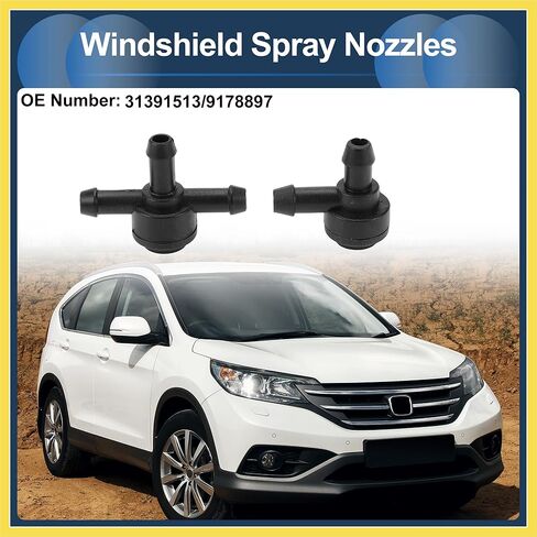 Windshield Washer Nozzle Front Windshield Spray Nozzles Wiper Spray Washer Jet with 1.2 Meter Fluid Hose No.31391513/9178897 for Volvo C30 Black Benefit in Saudi Arabia