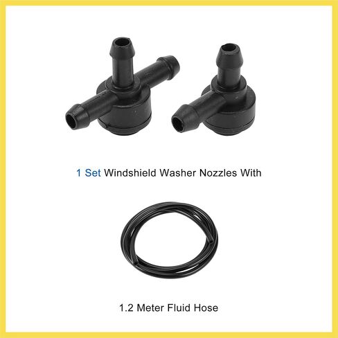 Windshield Washer Nozzle Front Windshield Spray Nozzles Wiper Spray Washer Jet with 1.2 Meter Fluid Hose No.31391513/9178897 for Volvo C30 Black Benefit in Saudi Arabia