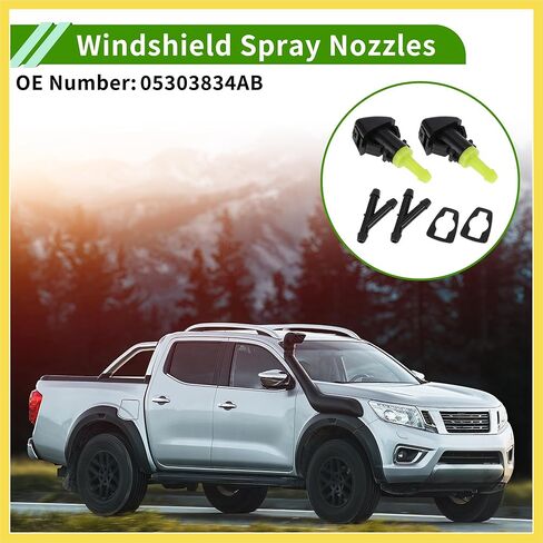 No.05303834AB Windshield Washer Nozzle for Jeep Patriot 2008-2016 Black,Green Front Windshield Spray Nozzles Wiper Spray Washer Jet Plastic 1 Set Benefit in Saudi Arabia