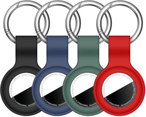 for AirTag Case Keychain for Air Tag Holder Silicone for AirTags Key Ring Cases Tags Chain Compatible with Apple for AirTag GPS Item Finders Accessories，4 Pack Multicolor in Saudi Arabia