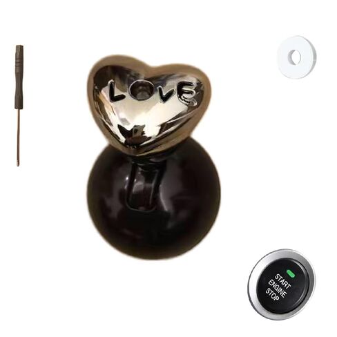 Car Joystick Starter,Push to Start Button Rocker,Love Heart Car Push Start Button Cover,Alloy Cool Automotive Interior Decorative Ignition Accessory for Most Cars (Silver) in Saudi Arabia