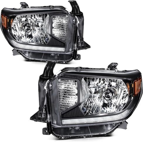 LSAILON Headlight Assembly Replacement Fit 2009-2010 For Toyota Corolla Black Housing Amber Reflector Clear Lens in Saudi Arabia