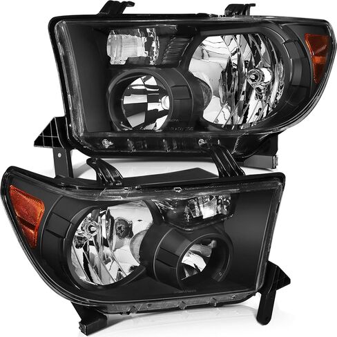 LSAILON Headlight Assembly Replacement Fit 2009-2010 For Toyota Corolla Black Housing Amber Reflector Clear Lens in Saudi Arabia
