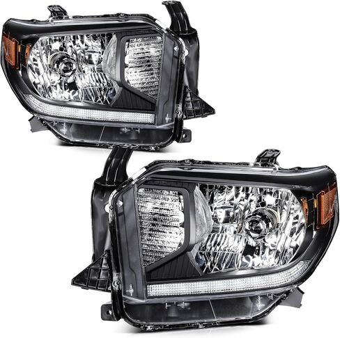 LSAILON Headlight Assembly Replacement Fit 2009-2010 For Toyota Corolla Black Housing Amber Reflector Clear Lens in Saudi Arabia