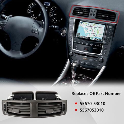 سخان تيار متردد للوحة تنفيس الهواء في المنتصف متوافق مع Toyota Lexus IS250(06-09) IS350(06-09) IS F(08-09) يستبدل 55670-53010، 5567053010 in Kuwait