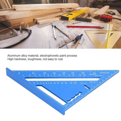 Triangle Carpenter Die cast Aluminum Alloy for Measuring and Marking Tool(Blue) in Saudi Arabia