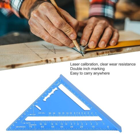 Triangle Carpenter Die cast Aluminum Alloy for Measuring and Marking Tool(Blue) in Saudi Arabia