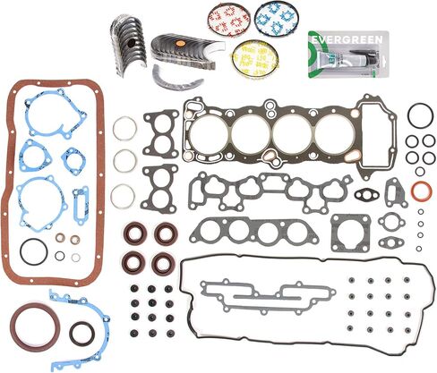 Evergreen SA-9761228131-6 Full Gasket Set Bearings Rings Compatible With/For 91-94 Nissan NX Sentra GA16DE in Saudi Arabia