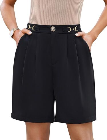 Blooming Jelly Shorts for Women Dressy Casual Summer Bermuda High Waisted Trendy Work Shorts with Pockets in Saudi Arabia