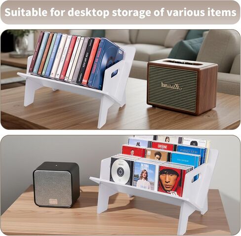Desktop Small Bookshelf Organizer Wooden Tabletop Mini Bookcase Desk Storage Bookshelves Wood Storage Rack for CDs, Magazine, Books Display in Saudi Arabia