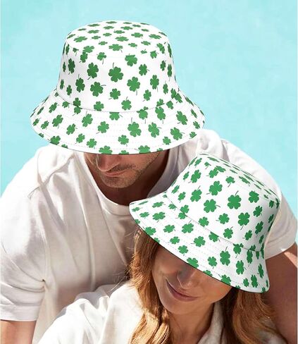 St Patricks Day Bucket Hat for Women Men Irish Lucky Shamrock Fishing Hat Outdoor Sun Hat in Saudi Arabia