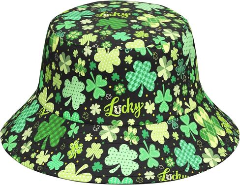 St Patricks Day Bucket Hat for Women Men Irish Lucky Shamrock Fishing Hat Outdoor Sun Hat in Saudi Arabia