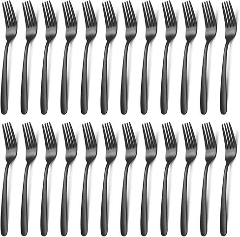 24 Pieces Dinner Forks Set (7.1 inch), Unokit Silver Stainless Steel Dinner Forks Set of 24, Forks Silverware, Flatware Forks for Home, Kitchen or Restaurant - Mirror Polished, Dishwasher Safe in Kuwait