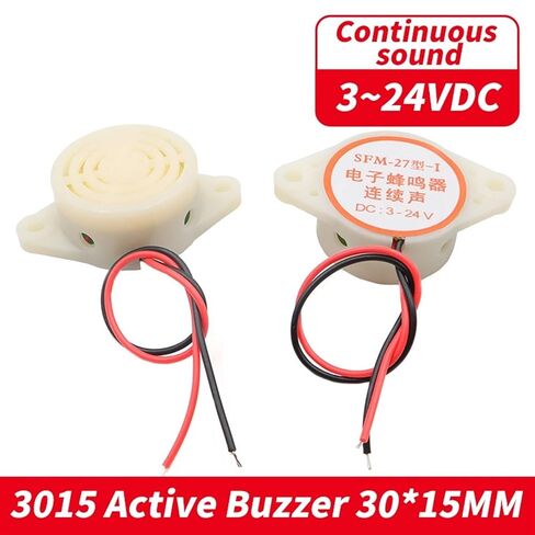 Continuous Beep 100DB High-Decibel DC 3-24V 12V Electronic Buzzer Beep Alarm Car Van SFM-27 Dimension 30 * 15MM in Saudi Arabia