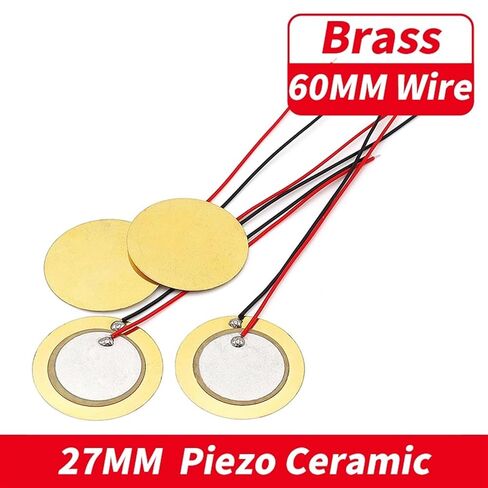 10 Pcs 27 MM Piezoelectric Piezo Ceramic Wafer Plate Dia 27mm for Buzzer Loudspeaker Line Length 60 MM in Saudi Arabia