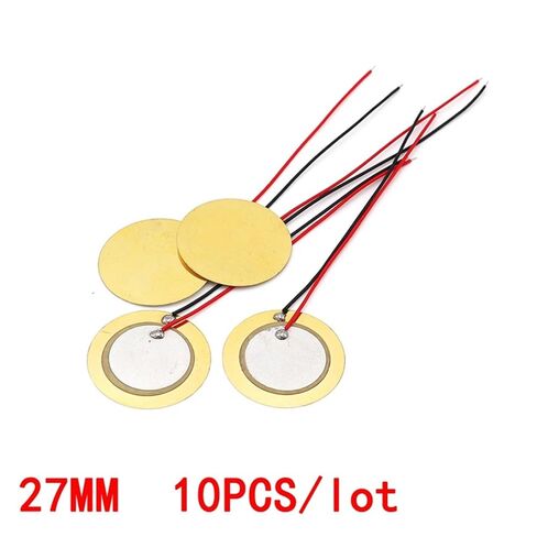 10 Pcs 27 MM Piezoelectric Piezo Ceramic Wafer Plate Dia 27mm for Buzzer Loudspeaker Line Length 60 MM in Saudi Arabia