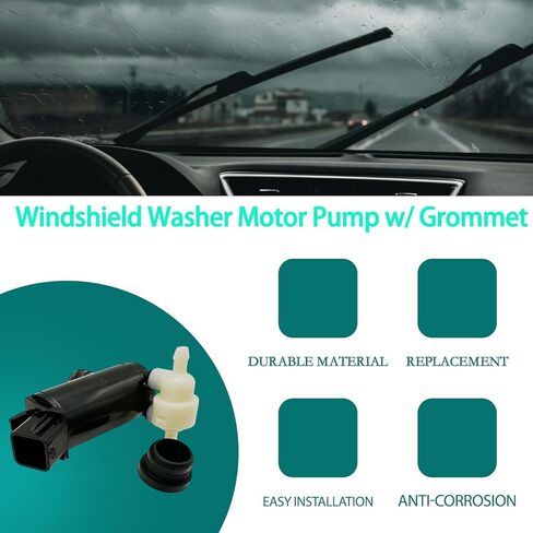 Black Windshield Washer Pump with Grommet Fit for Kia Sedona 3.3L 2015-2021 OE 98510-A9000 98510A9000 Water Washer Fluid Pump for Kia Sorento 2.0L 2.4L 3.3L 2016-2020 in Kuwait
